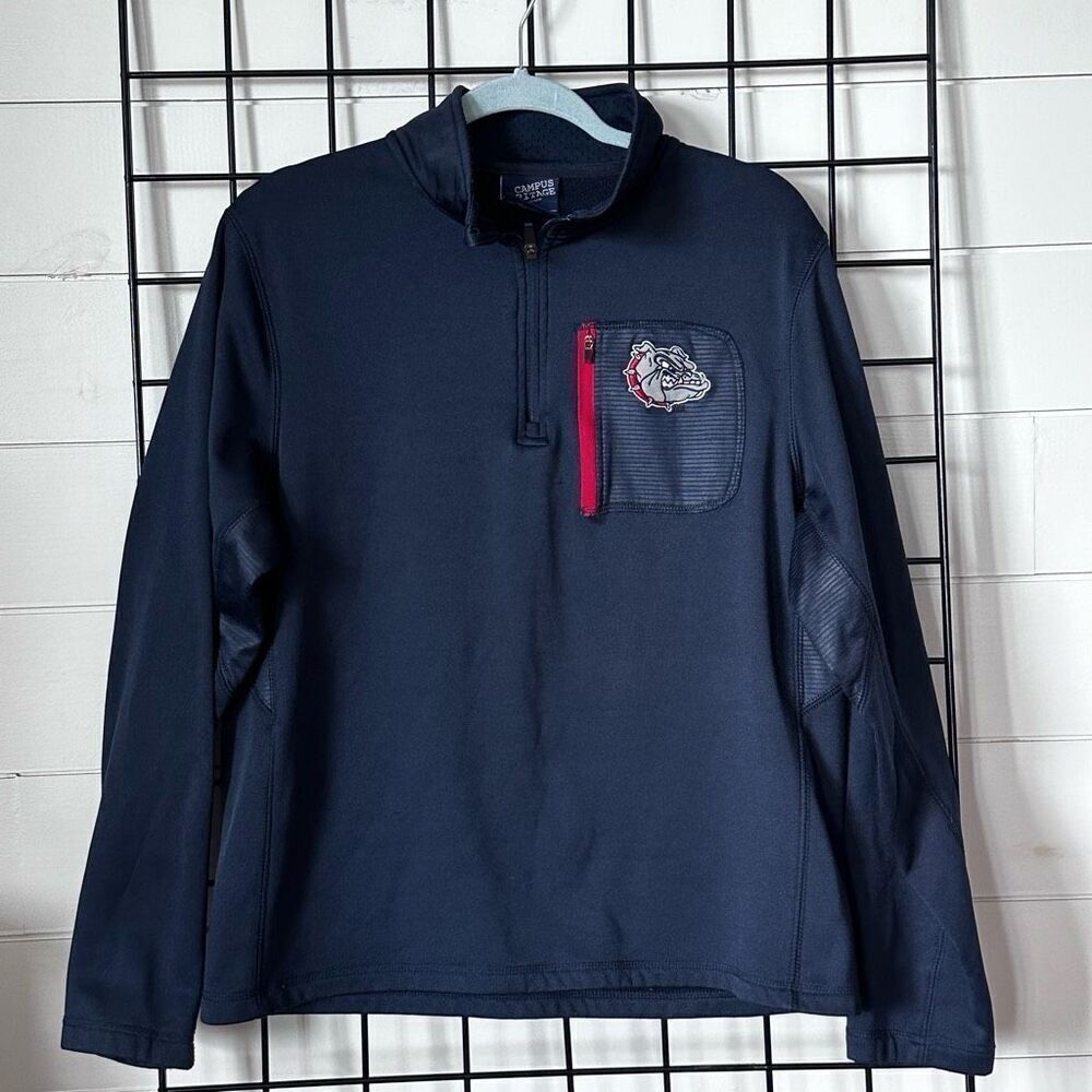 Gonzaga Bulldogs Campus Heritage 1/4 Zip‎ Pullover Mens M Navy Zags GU